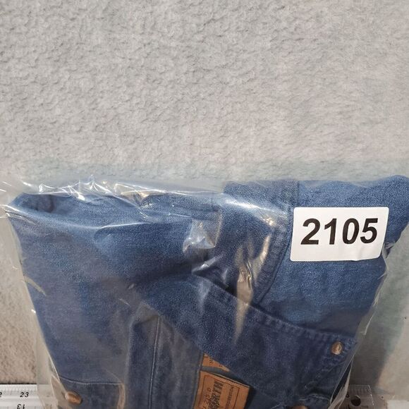 Vtg 1250 North Shirt Mens Large Blue Denim U.S. Army Amwrican Flag Button Down - Picture 10 of 10